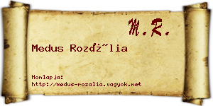 Medus Rozália névjegykártya